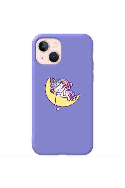 Other Apple iPhone 13 Sleeping horse Purple Colored Silicone TPU Θήκη