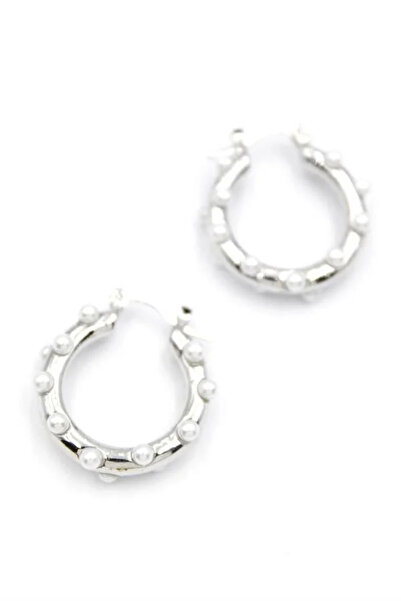 Marsilyan Nvdn- Ieg - Pearl Hoop Earrings - Silver Iegrs-Nvdn1