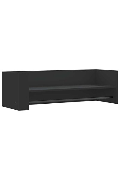 vidaxl Raft de perete, negru, 100x35x30,5 cm, lemn prelucrat