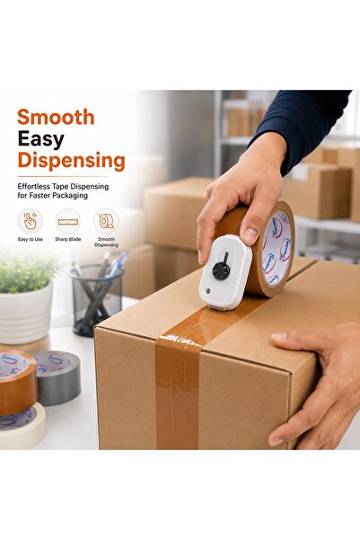 Sunny Your Bright choice Sunny 4 Types Tape Combo with Cutter – Brown Packing Tape, White Masking Tape, Grey Duct Tape & Brown Duct Tape for Packaging, Repair, Painting & Office Use