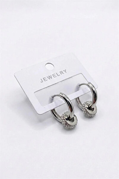 Marsilyan Nvdn- Ieg - Stone-Studded Hoop Earrings - Silver Iegrs-Nvdn1