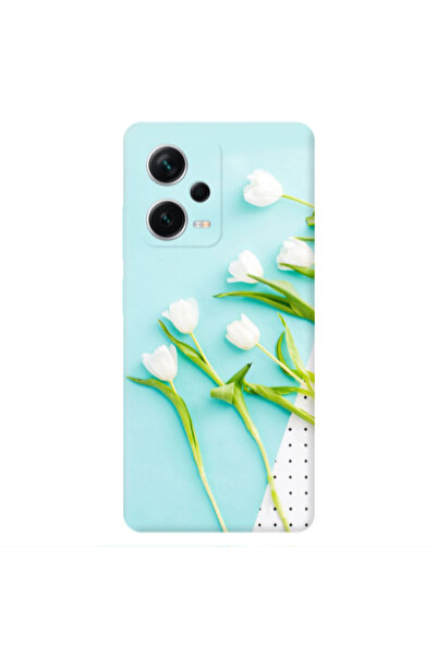 Other Xiaomi Redmi Note 12 5G White Tulips Transparent Silicone TPU Θήκη