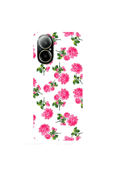 Other Realme C67 Roses White Transparent Silicone TPU Θήκη