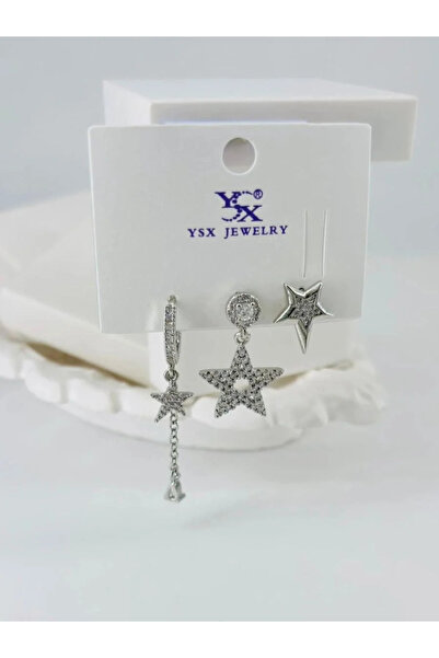 Marsilyan Nvdn- Ieg - Zircon Stone Triple Combination Earrings Iegrs-Nvdn1