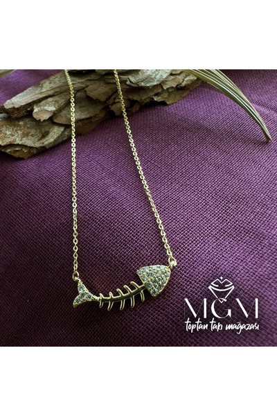 Marsilyan Nvdn- Ieg - Zircon Stone Necklace Gold Iegrs-Nvdn1