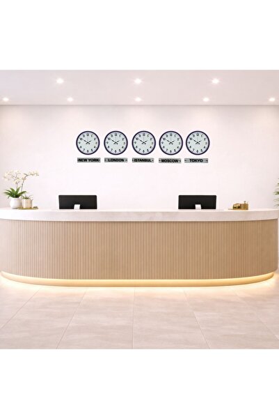 ForWhat 5Pcs 36cm Purple Style World Time Clocks with Signs for Office Home O...