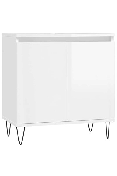 vidaxl Dulap de baie, alb extralucios, 58x33x60 cm, lemn prelucrat