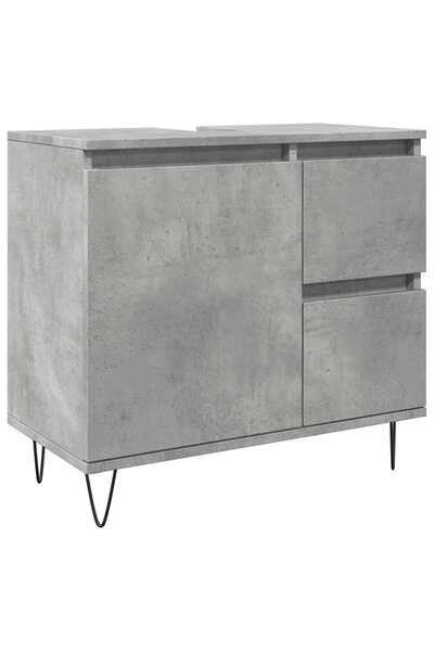 vidaxl Bathroom sink cabinet, concrete gray, 65x33x60 cm, processed wood