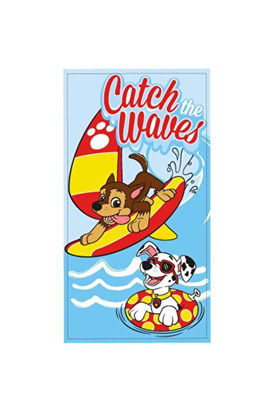 PAW PATROL Prosop din poliester Catch the Waves, 140x70cm Albastru