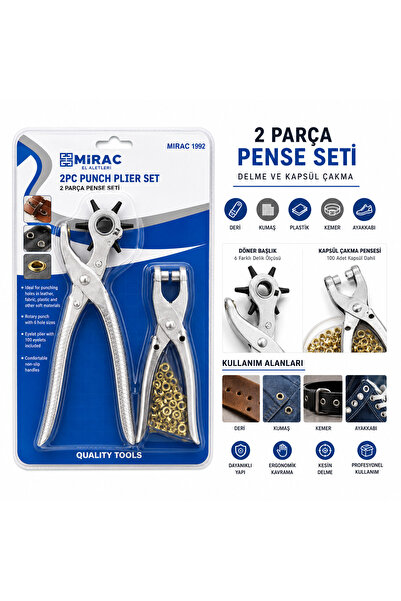 Miraç Kemer Delme 2'li Set Kemer Delme Pensesi Deri Delme Aparatı Çok Amaçlı ...