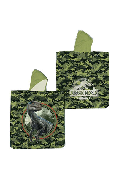 JURASSIC WORLD Poncho Towel, Microfiber, 55 x 110 cm, Green