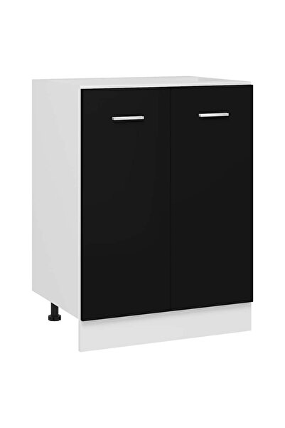 vidaxl Dulap inferior “Lyon”, negru, 60 x 46 x 81,5 cm, lemn prelucrat