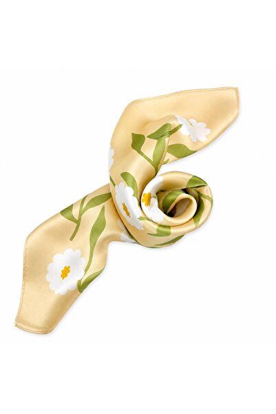 OMG Eșarfă din Mătase Naturală 100% pentru Damă, 53 x 53 cm, Model Floral