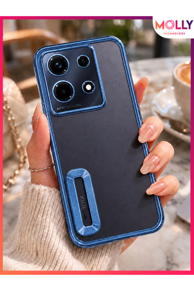 Molly İNFİNİX NOTE 30 İçin Kenarları Metalik Sierra Blue Lens Koruyuculu Lou ...