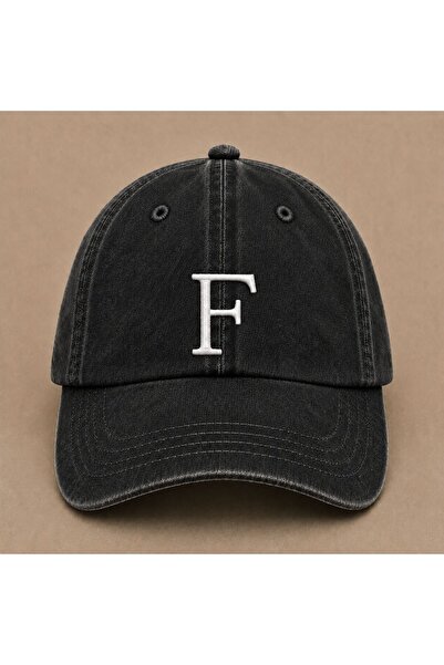 WeavedCo Letter "F" Special Design Embroidered Vintage Washed Baseball Cap fo...