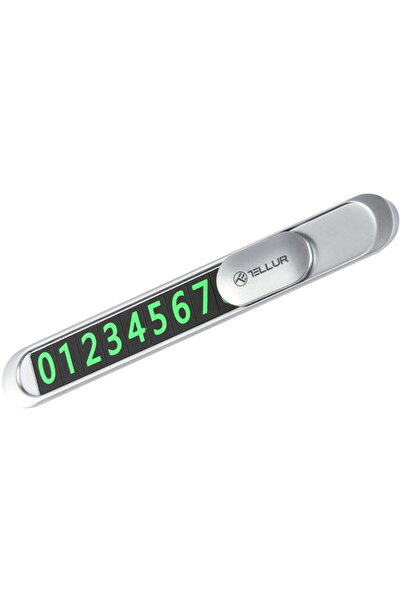TELLUR Temporary parking phone number holder, metallic, silver
