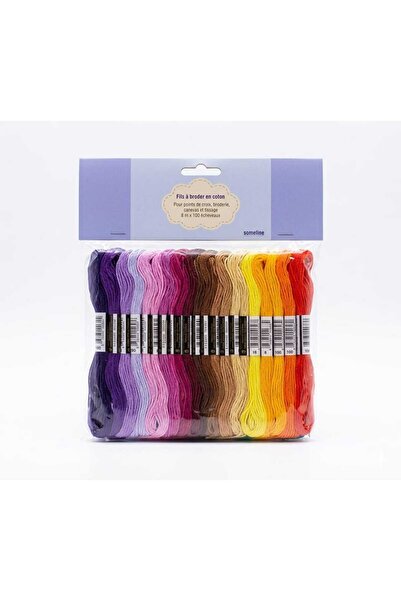 OEM Top Bottom Set of 100 Cotton Embroidery and Sewing Threads (Mouline), 8m ...