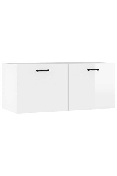 vidaxl Dulap de perete, alb extralucios, 80x36,5x35 cm, lemn compozit