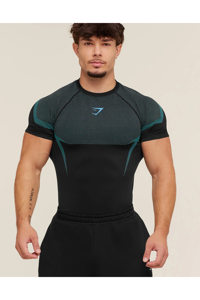 Sthxyfaith Men's Form-Fitting Workout T-Shirt Seamless Design Quick-Dry and P...