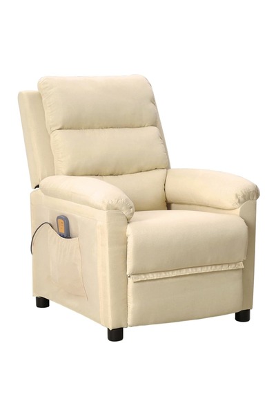 vidaxl Massage chair, cream, fabric