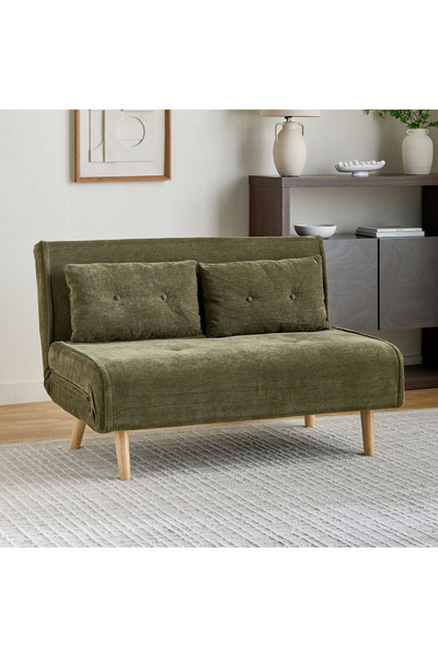 Home Box Movo Lisbon 2-Seater Fabric Sofa Bed with 2 Back Cushions