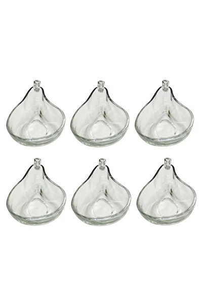 OEM Set of 6 Clear Pear‑Shaped Glass Bowls with Handle for Fruit Salad, Sauce...