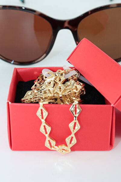 KEEBA Endless One Glitter Gold Color Lacquer Finish Women's Glasses Chain Eye...