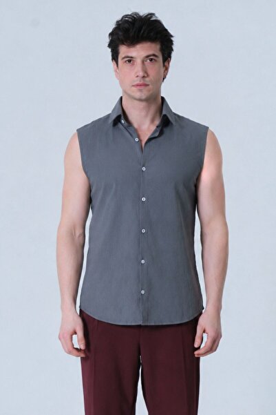 RELAXL 100% Cotton Sleeveless Men's Shirt Suitable for Wearing under Jacket S...