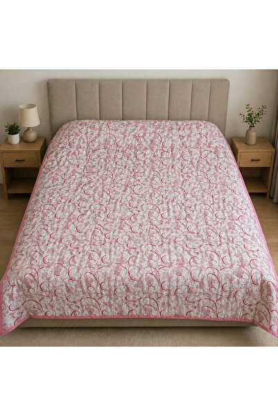 Kotonia Home Double bed coverlet quilted by stitching, size 200x230 cm, pink ...