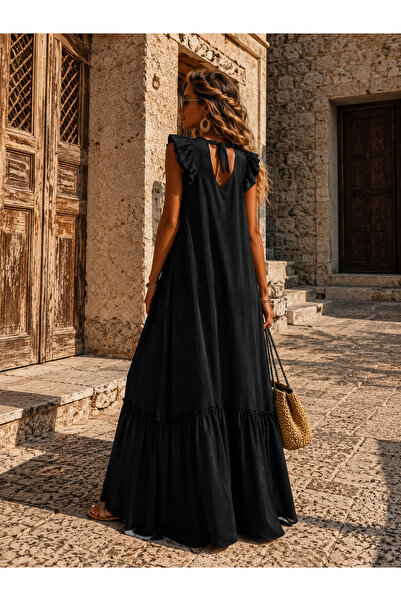 NA ADDESIGN Rochie maxi boemă Nomad Dream cu opțiuni de culori alb, negru și bej