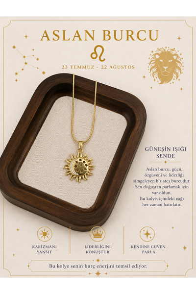 whiteandpurpledesign Aslan Burcu Astroloji Kolyesi