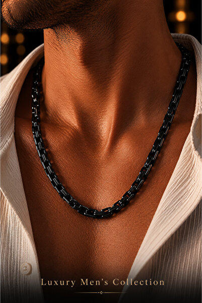 Jack Ferrero Luxury Men's Collection Steel Necklace