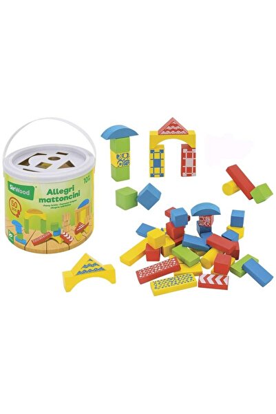 GLOBO WOODEN BLOCKS 50 PCS IN BUCKET