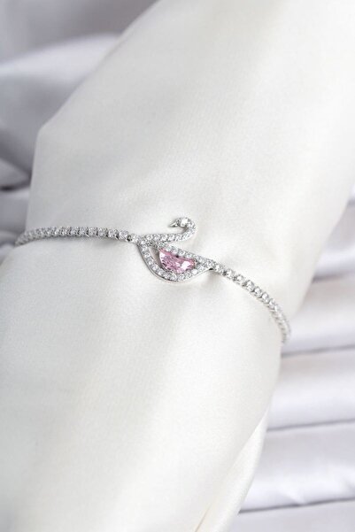 Generic Brand Brass Silver Color Zircon Stone Swan Model Waterway Women's Bra...