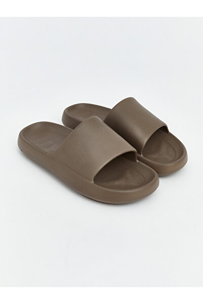 LC Waikiki Brown Single Striped Men's Slippers