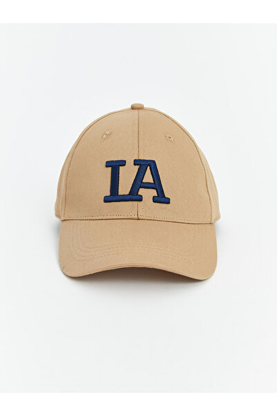LC Waikiki Beige La Embroidered Men's Cap Hat
