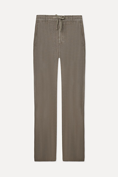Mudo Men's Mink Color Straight Fit Linen Trousers