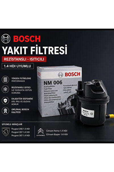 Bosch Yakıt Filtresi Peugeot 206 207 307 1.4 HDI Citroen Nemo Bipper 1.4 HDI ...