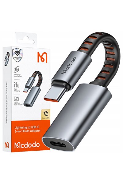 Mcdodo Lightning Adapter Usb-C Cable For Iphone 3In1 Otg