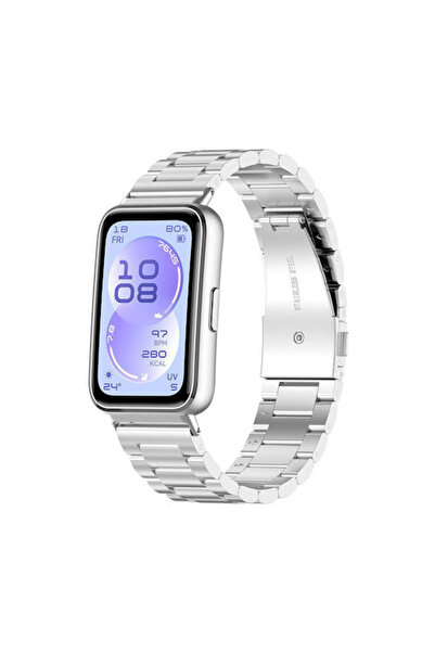 Techsuit Ασημί λουράκι από ανοξείδωτο ατσάλι για Huawei Band 11