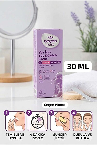 ÇEÇEN HOME (1 Piece) Unisex Depilatory Cream for Face, Depilatory Cream with ...