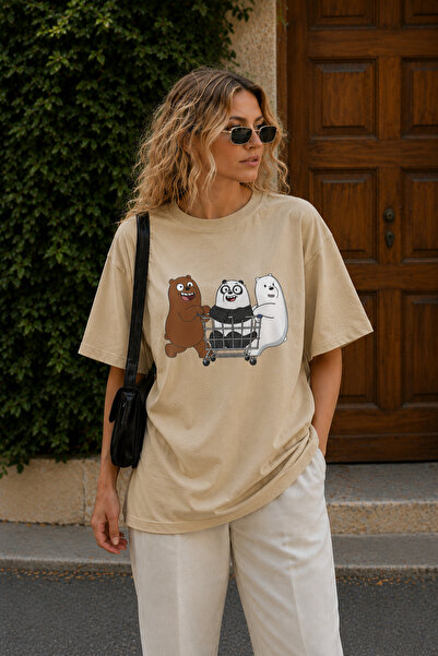 ArtYus Tricou oversize unisex cu imprimeu cu personaje drăguțe de ursuleți – ...