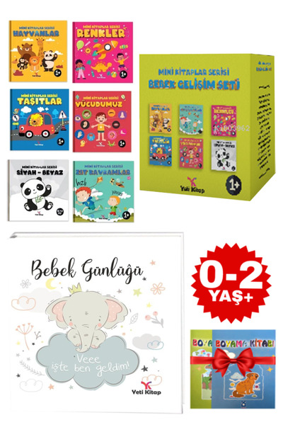yeti kitap Mini Kitaplar Serisi Bebek Gelişim Seti-Hayvanlar+Renkler+Vücudumu...