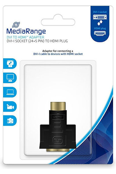 MediaRange Μετατροπέας DVI-I / HDMI αρσενικό σε DVI-I / HDMI θηλυκό Χρυσός 1 ...