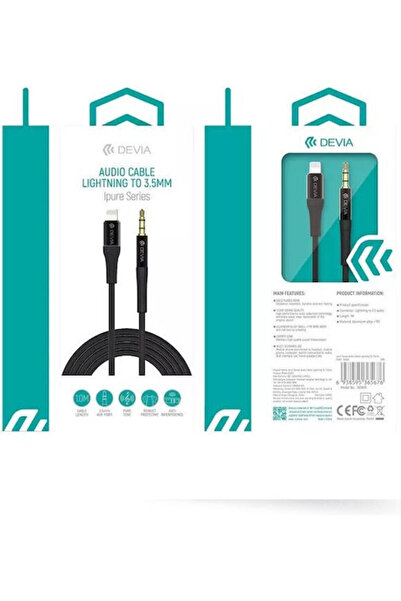 Devia Καλώδιο 3.5mm σε Lightning Μαύρο 1μ