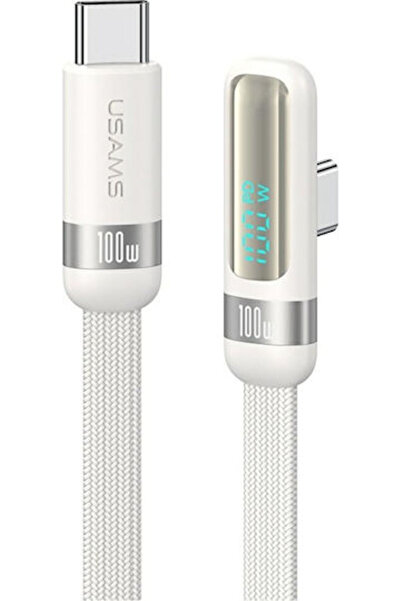 Usams Καλώδιο USB 2.0 USB-C Αρσενικό - USB-C 100W PD Λευκό 1.2μ