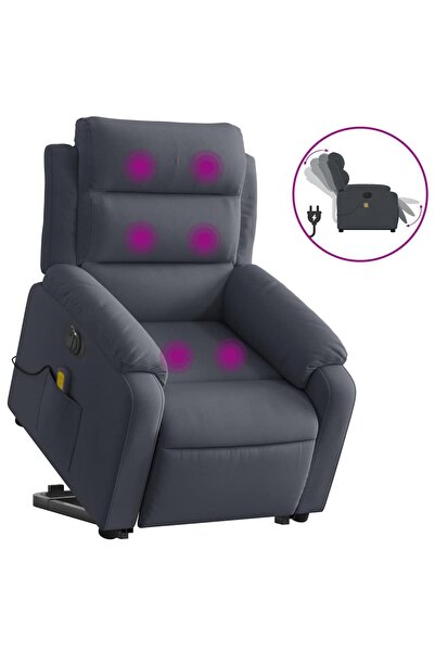 vidaxl Fotoliu electric masaj rabatabil cu ridicare gri închis catifea