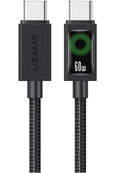 Usams Καλώδιο USB 2.0 USB-C Αρσενικό - USB-C 60W PD Μαύρο 1.2μ SJ773USB01