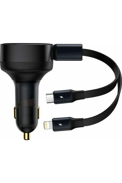 Baseus Enjoyment Φορτιστής Αυτοκινήτου 3Α με Καλώδιο Lightning / Type-C Μαύρο...