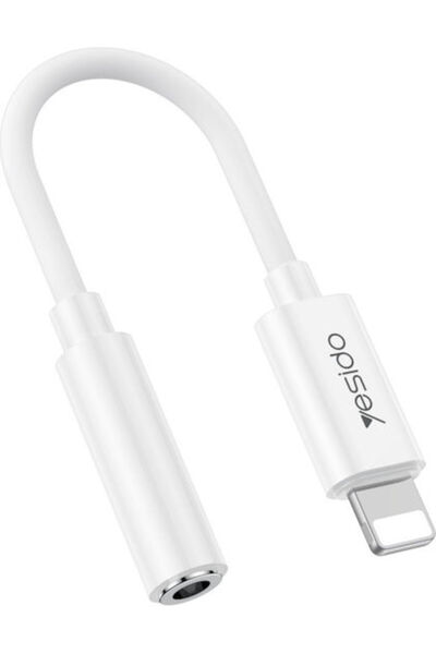 Yesido Μετατροπέας Lightning αρσενικό σε 3.5mm θηλυκό Λευκό 1 τεμάχιο